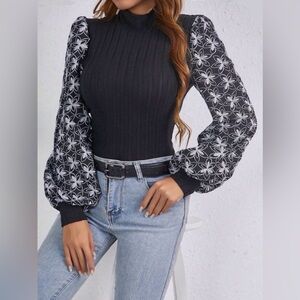 Black Blouse with Long Sleeves